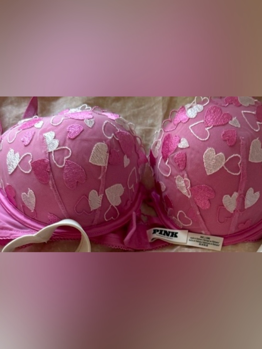 PINK Victoria's Secret Women's Push-Up Bra Pink- worn once 36c